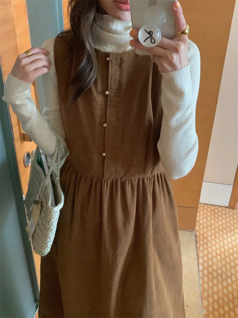 Dark Academia Winter Sundress - Vintage Long