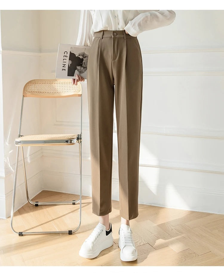 Dark Academia Formal Suit Pants - Straight Leg Trousers