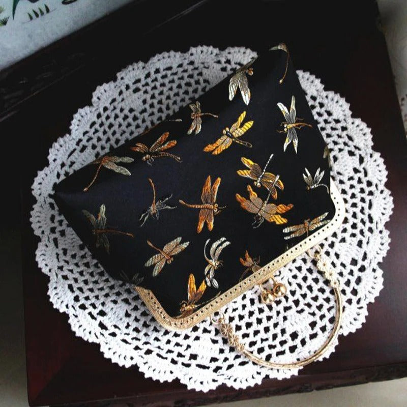 Dark Academia Vintage Shell Fringe Handle Bag