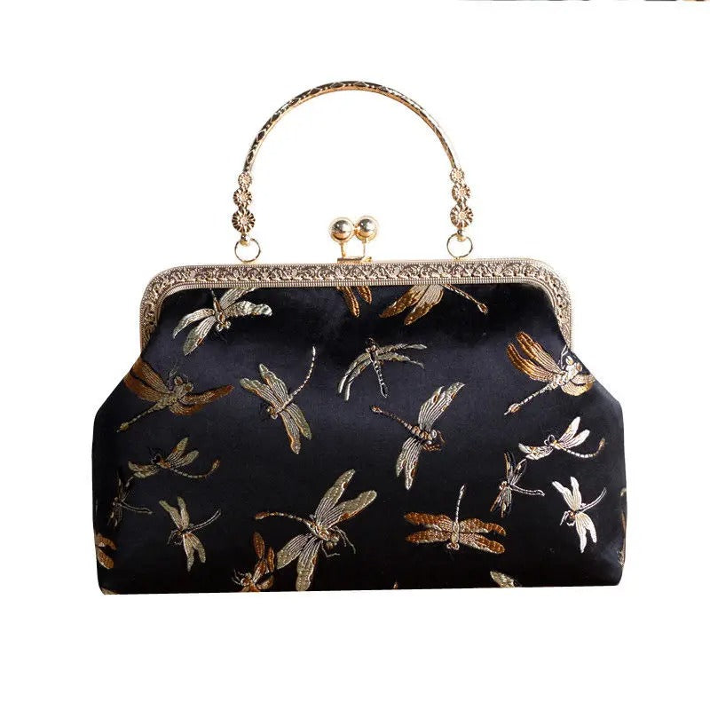 Dark Academia Vintage Shell Fringe Handle Bag