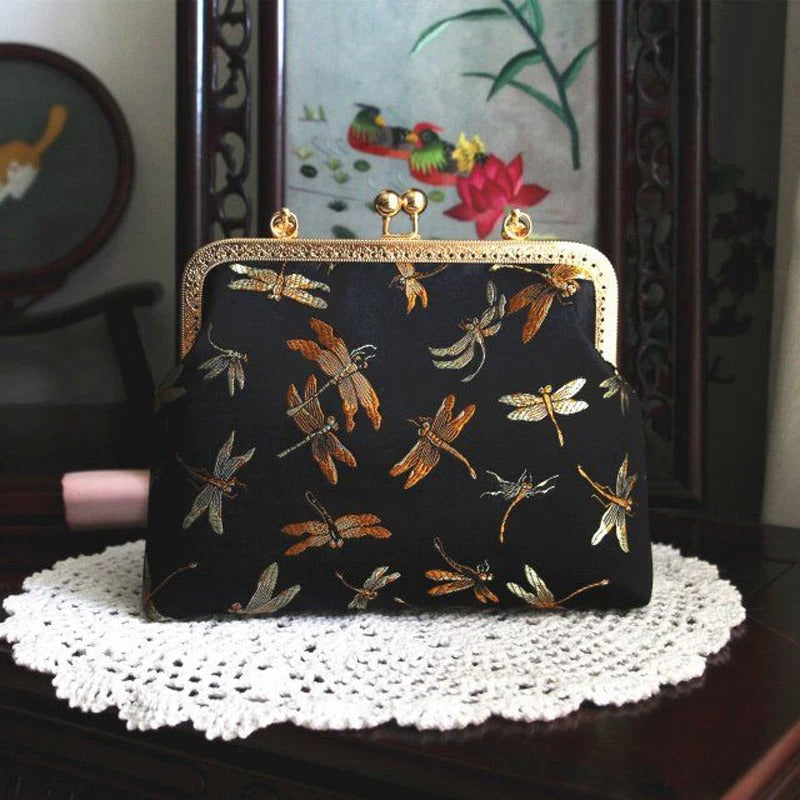 Dark Academia Vintage Shell Fringe Handle Bag