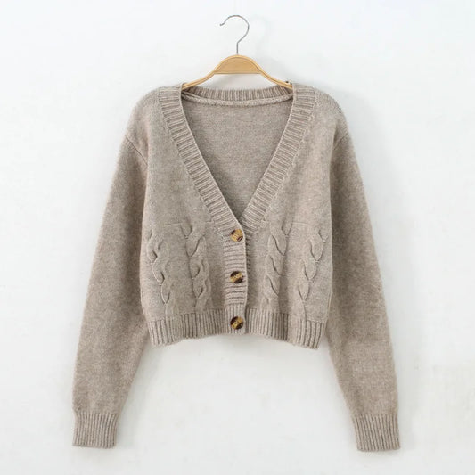 Dark Academia Short Cardigan - Single Breasted