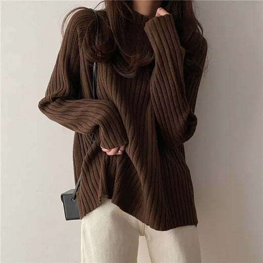 Dark Academia Multicolor Sweater - Turtleneck