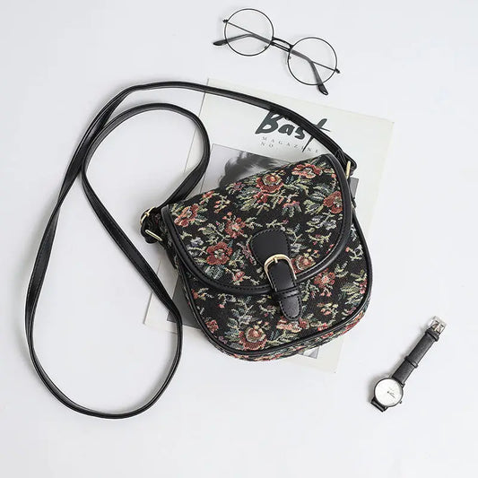 Dark Academia Vintage Floral Designer Crossbody
