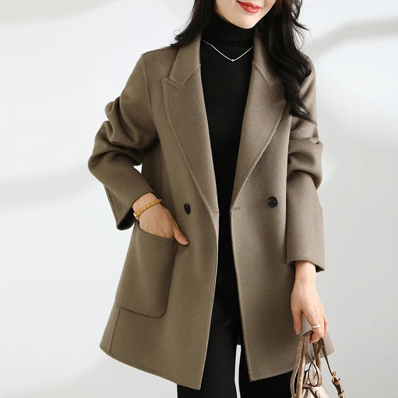 Dark Academia Cashmere Coat - Pure Wool Short