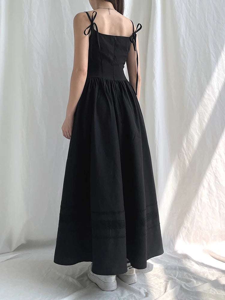 Dark Academia Gothic Corset Dress - Lace Maxi