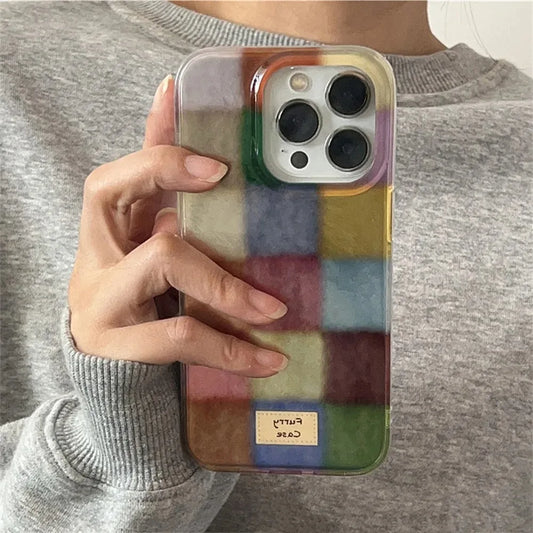 Dark Academia Plaid iPhone Case - Checkered Clear