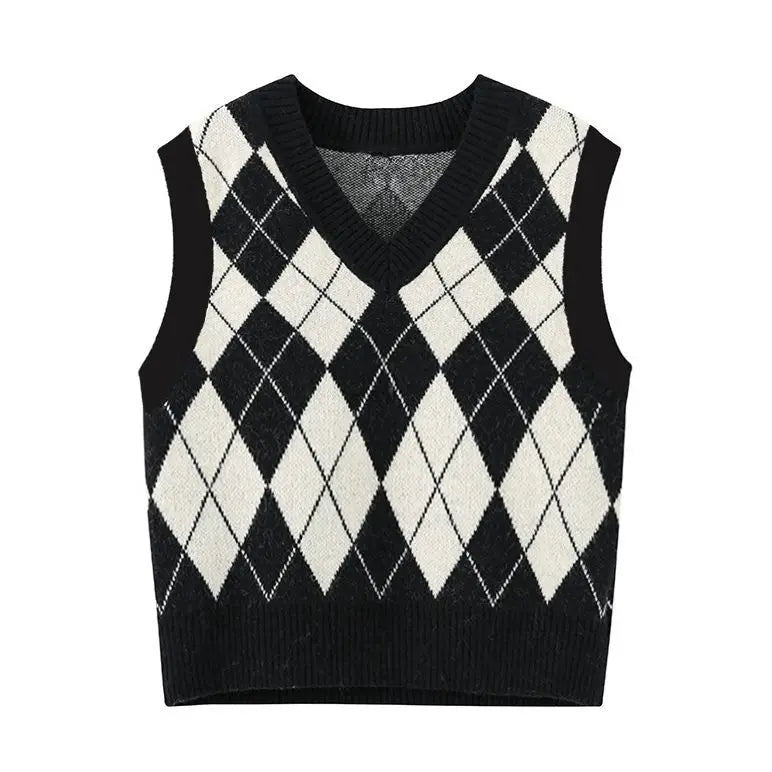 Dark Academia Plaid Vest - Cozy Tender Preppy