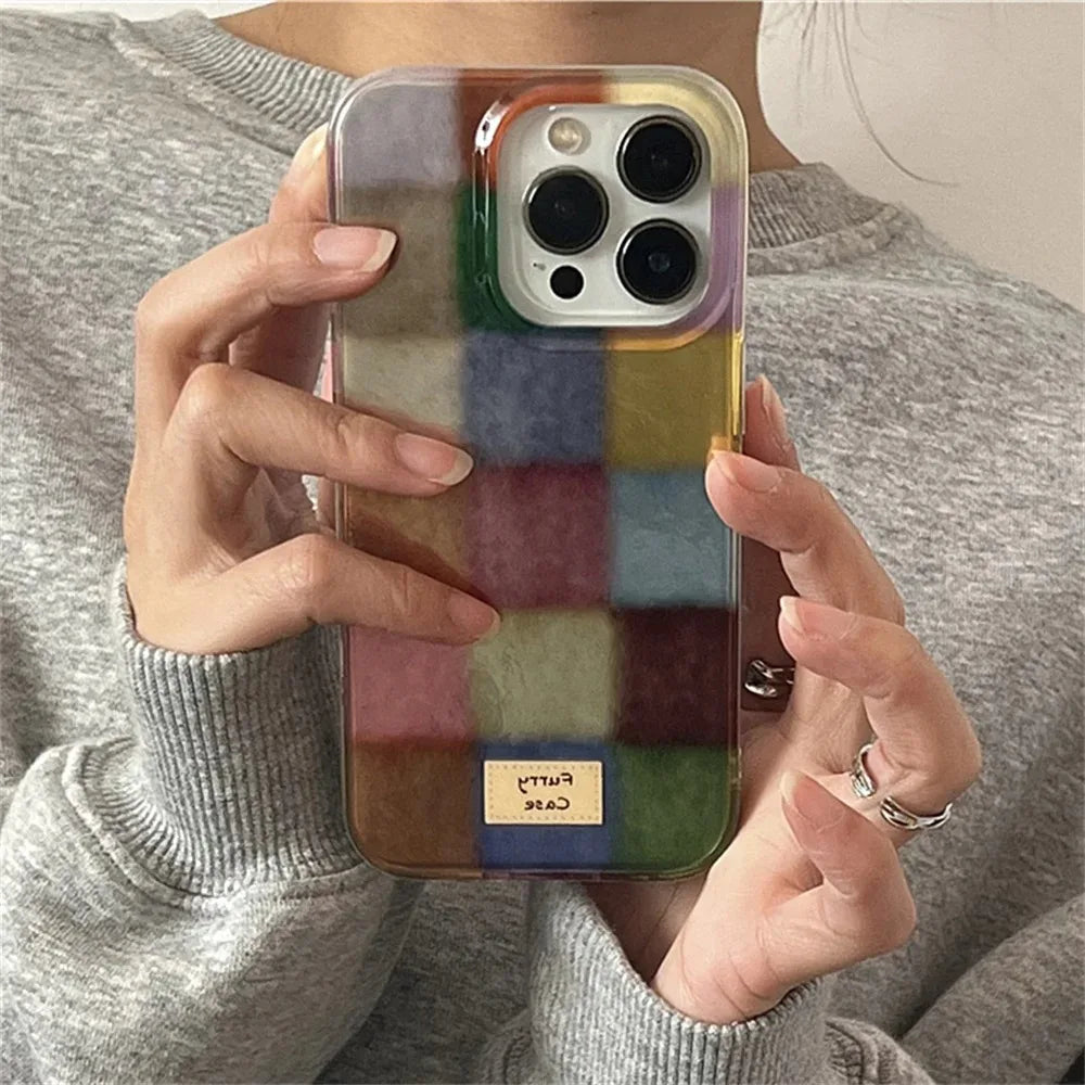 Dark Academia Plaid iPhone Case - Checkered Clear