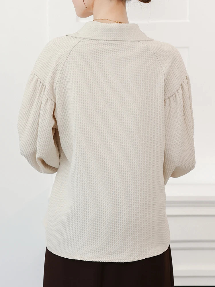 Dark Academia Apricot Work Shirt - Button Down