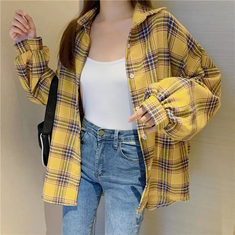 Dark Academia Plaid Shirt - Vintage Preppy