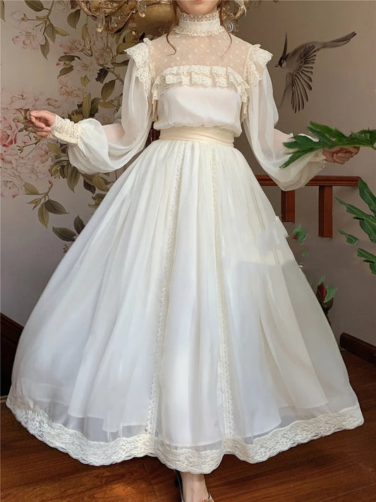 Dark Academia Cottage Gatsby Dress - Lace Fairy