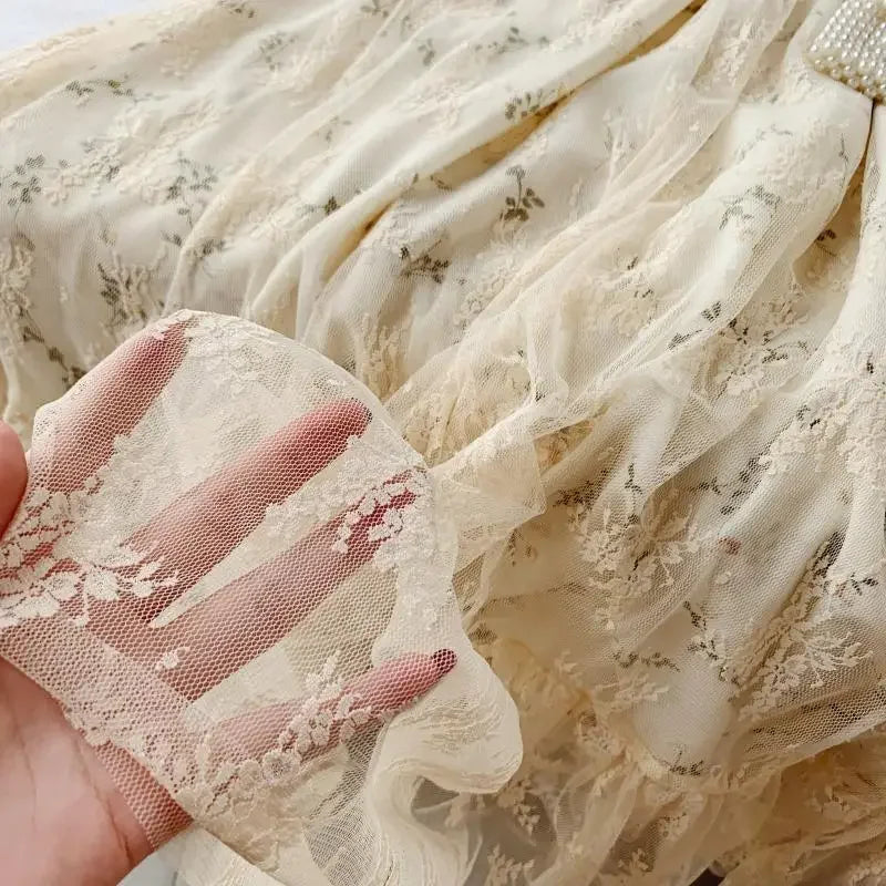 Dark Academia French Fairy Dress - Puff Sleeve