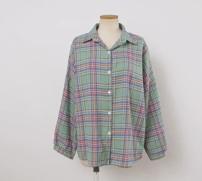 Dark Academia Plaid Shirt - Vintage Preppy