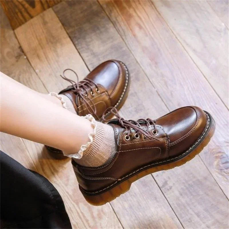 Dark Academia Oxford Shoes - Brown Leather Retro