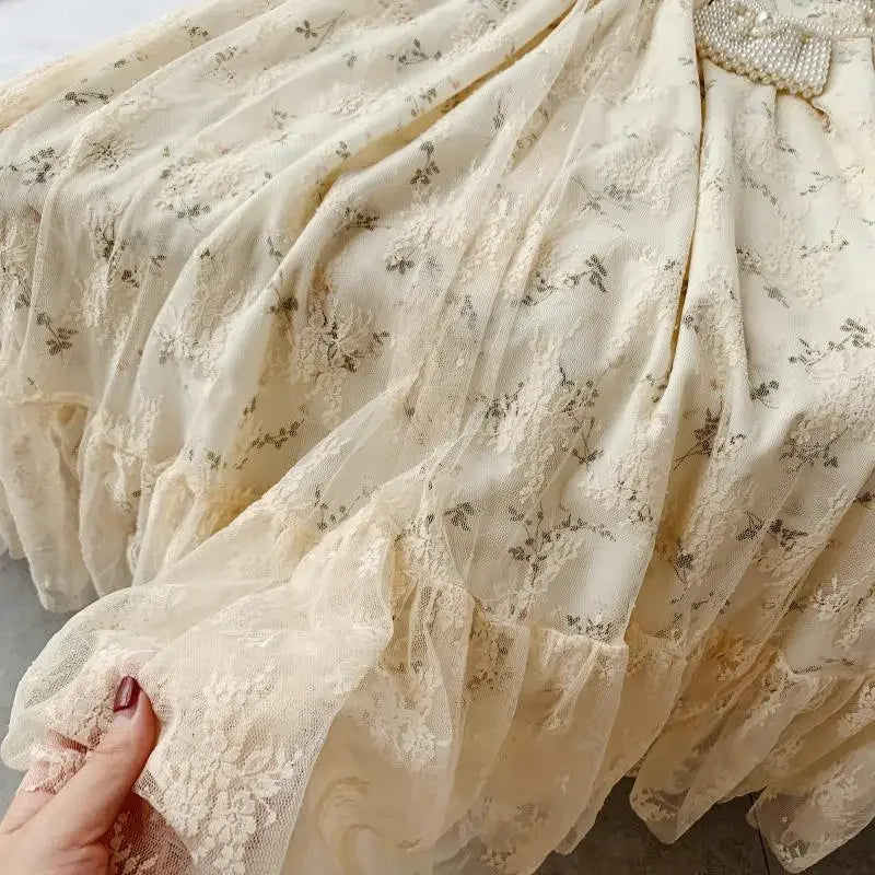Dark Academia French Fairy Dress - Puff Sleeve