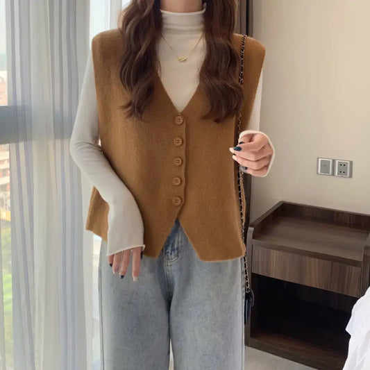 Dark Academia Knitted Vest - Fragrant Small Cuff