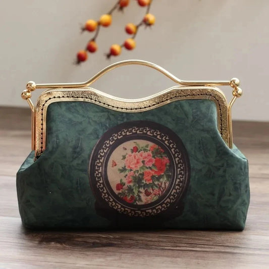 Dark Academia Metal Designer Bag - Shell Lock