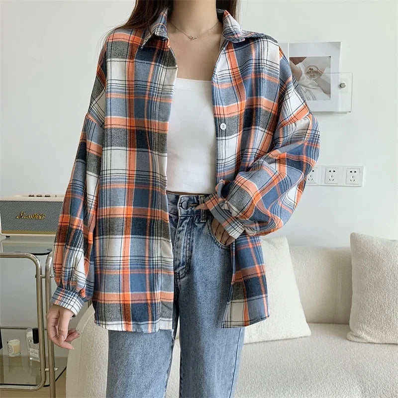 Dark Academia Plaid Shirt - Vintage Preppy