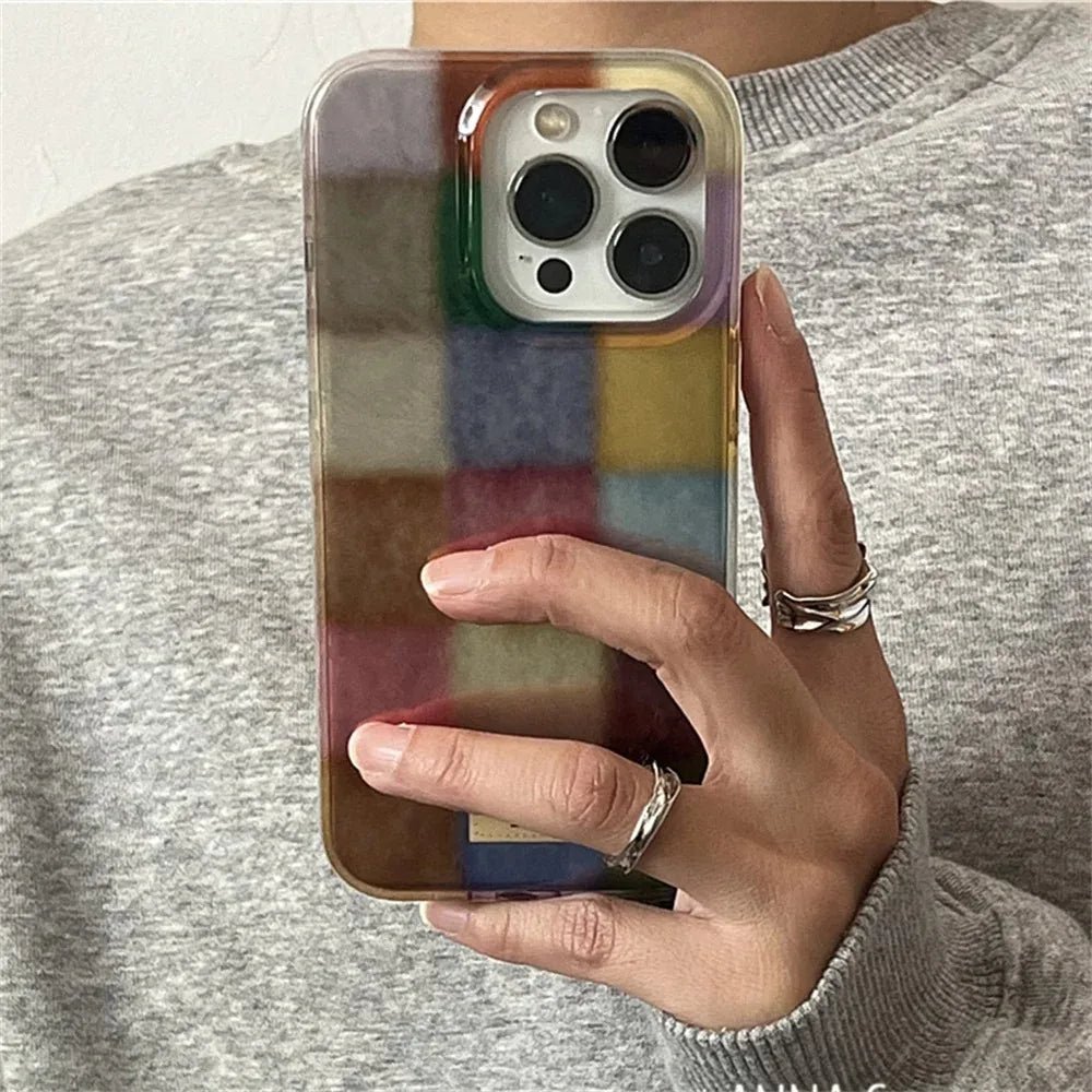 Dark Academia Plaid iPhone Case - Checkered Clear