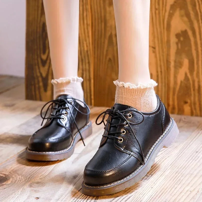 Dark Academia Oxford Shoes - Brown Leather Retro