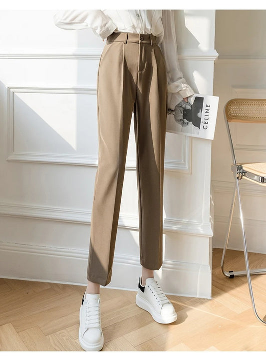 Dark Academia Formal Suit Pants - Straight Leg Trousers