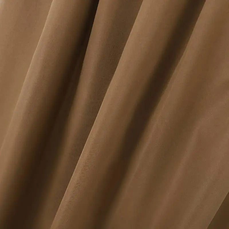 Dark Academia Pleated Swing Skirt - High Waist Long Style