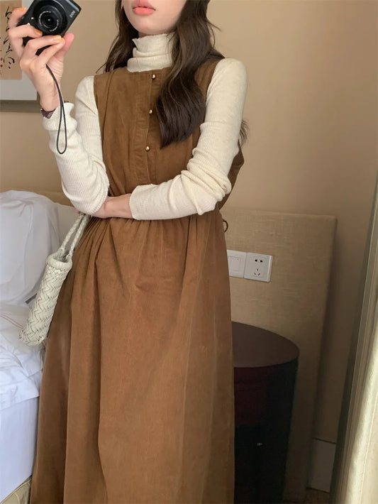 Dark Academia Winter Sundress - Vintage Long