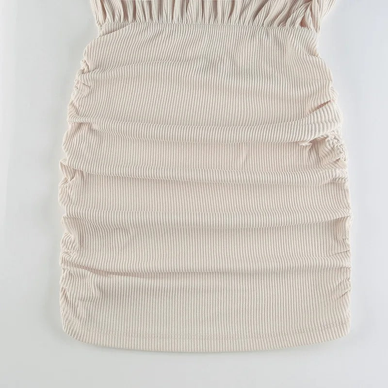 Dark Academia V-Neck Sweater Dress - Bodycon