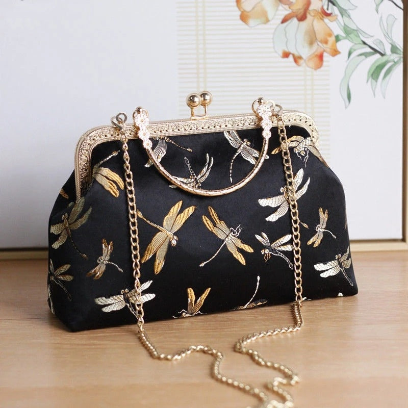 Dark Academia Vintage Shell Fringe Handle Bag