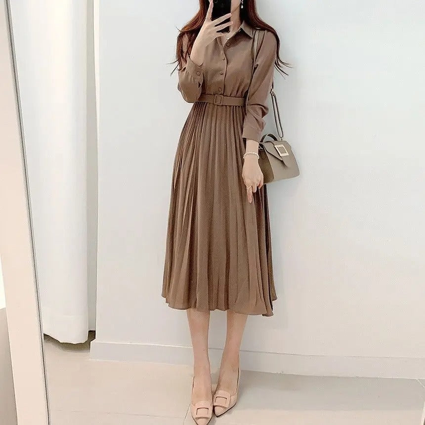 Dark Academia Cotton Shirt Dress - Maxi Robe