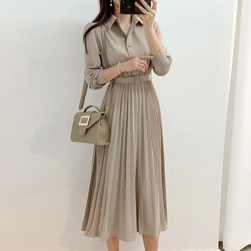 Dark Academia Cotton Shirt Dress - Maxi Robe